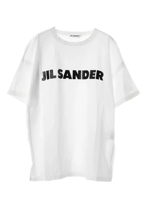 Jil Sander Pre-Owned 2010 logo-print cut-off T-shirt - White