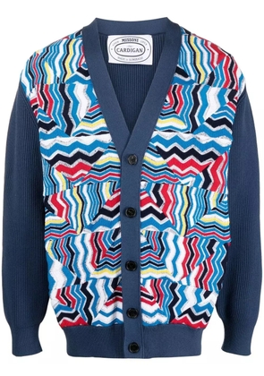 Missoni graphic print knitted cardigan - Blue