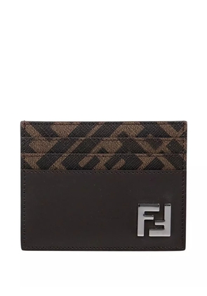 FENDI logo-plaque card holder - Brown