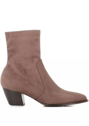 Sergio Levantesi 60mm pointed-toe suede boots - Brown