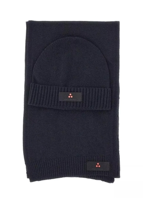 Peuterey logo-patch beanie scarf set - Black