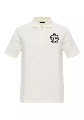 Balmain College Emblem short-sleeve polo shirt - Neutrals
