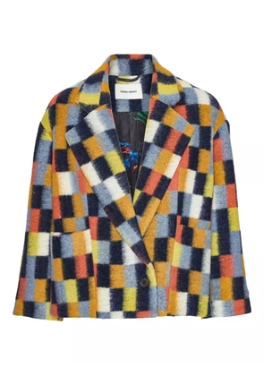 Henrik Vibskov brushed square-pattern jacket - Blue