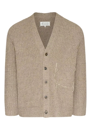 Maison Margiela button-up textured cardigan - Neutrals