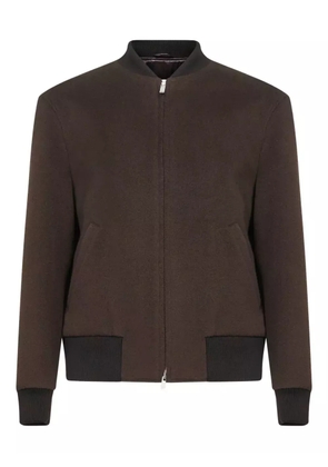 Lardini virgin wool zip-up bomber jacket - Brown