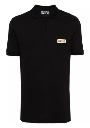 Versace Jeans Couture logo-plaque piqué polo shirt - Black
