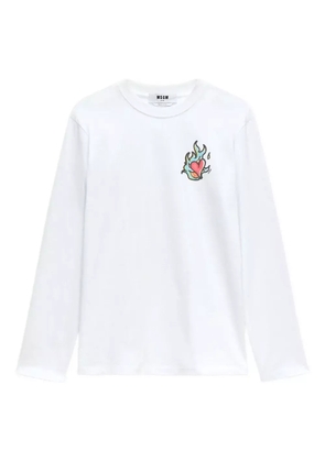 MSGM heart-print long-sleeve T-shirt - White