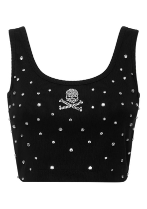 Philipp Plein rhinestone-embellished top - Black