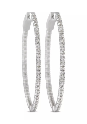 LB Exclusive 14K white gold diamond hoop earrings - Silver