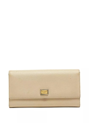 Dolce & Gabbana Pre-Owned logo-plaque clutch bag - Neutrals
