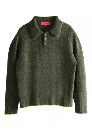 The Elder Statesman contrasting-trim polo shirt - Green