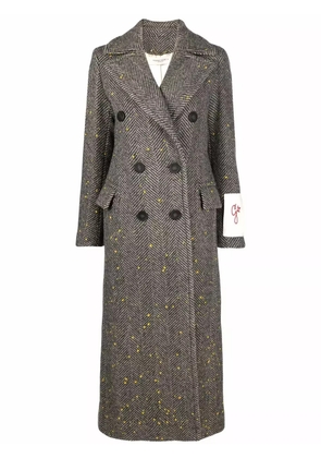 Golden Goose Berhen long herringbone coat - Brown