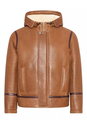 Yves Salomon hooded shearling jacket - Brown