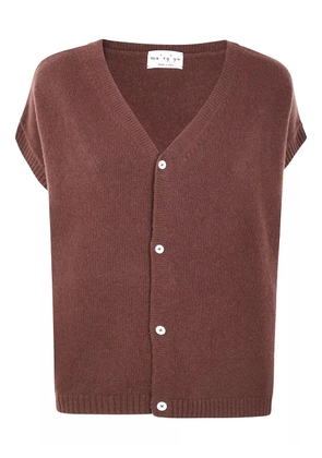 Ma'ry'ya button knitted vest - Brown