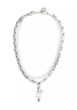 Ellen Conde faux pearl-embellished necklace - Silver