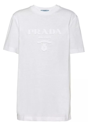 Prada embroidered jersey T-shirt - White