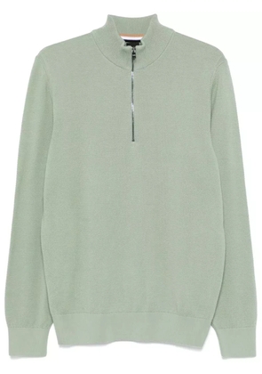 BOSS zipped cotton sweater - Green