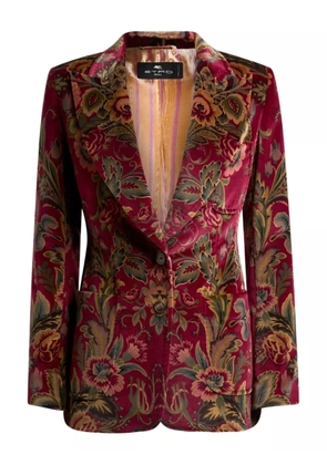 ETRO floral velvet blazer - Red