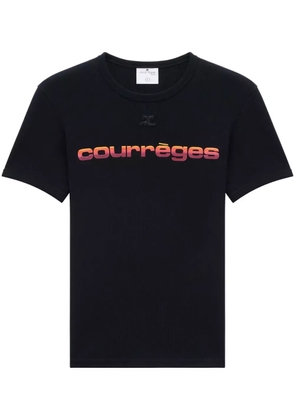 Courrèges logo-print crew-neck T-shirt - Black