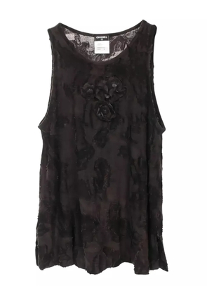 CHANEL Pre-Owned 1986-1988 floral tank top - Grey