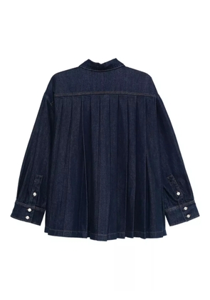7 For All Mankind pleated shirt jacket - Blue