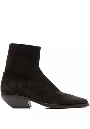Elena Iachi pointed-toe suede ankle boots - Brown