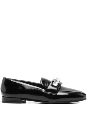Evaluna embellished calf-leather loafers - Black