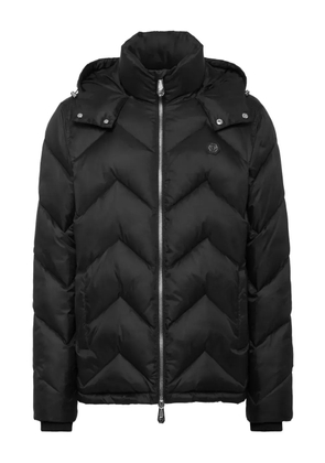 Philipp Plein chevron-quilted puffer jacket - Black