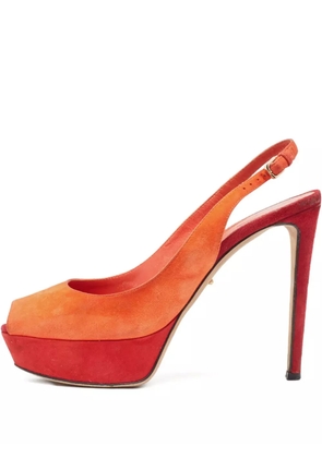 Sergio Rossi Vintage Pre-owned 110mm suede platform slingback pumps - Orange