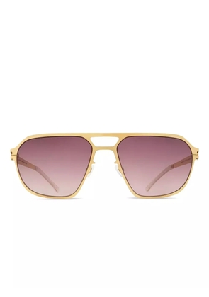 Mykita Sinclair glossy-gold geometric sunglasses