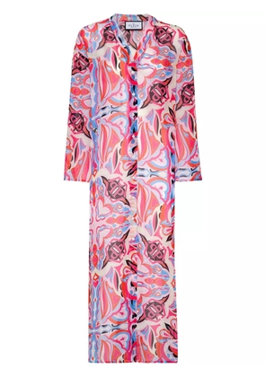 Philipp Plein kaleidoscopic-print silk kaftan - Pink