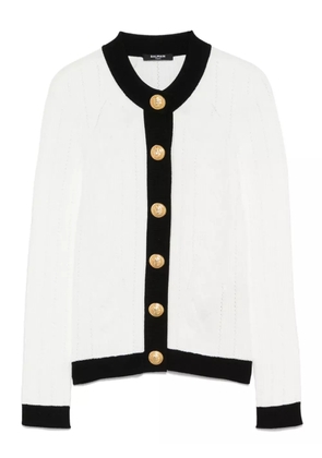 Balmain two-tone cardigan - White