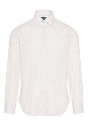 Barba floral-patter long-sleeve shirt - White