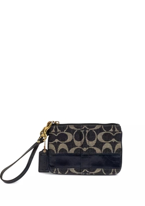 Coach Vintage pre-owned signature-pattern wristlet mini bag - Blue