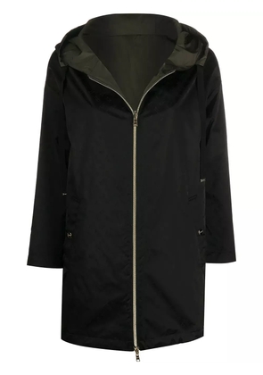 Herno jacquard hooded coat - Black