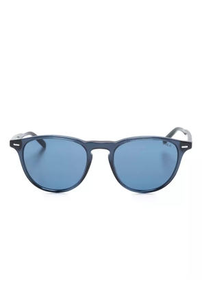 Polo Ralph Lauren logo-plaque round-frame sunglasses - Blue