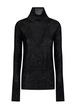 PINKO roll-neck embellished top - Black