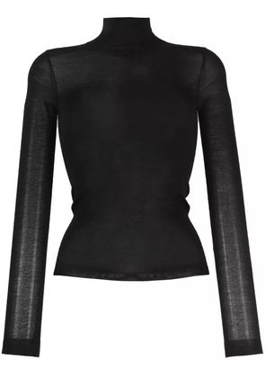 Nanushka semi-sheer merino knit top - Black