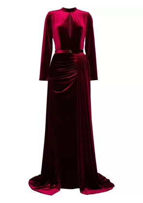 Saiid Kobeisy velvet long dress - Red
