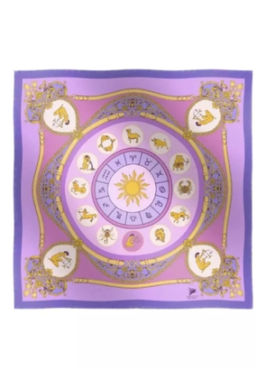 Elios Milano zodiac-print silk scarf - Purple
