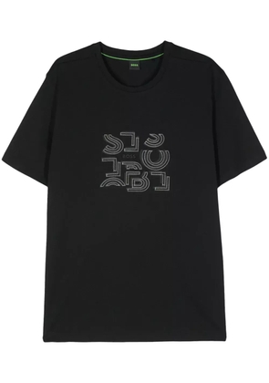BOSS typographic artwork T-shirt - Black