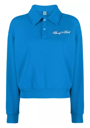 Sporty & Rich logo-embroidered polo-collar sweatshirt - Blue