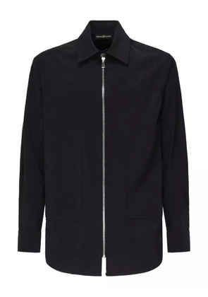 Giuliano Galiano zip-front Italian-collar shirt - Blue