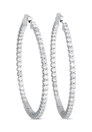 LB Exclusive 14K white gold Inside-Out diamond earrings - Silver