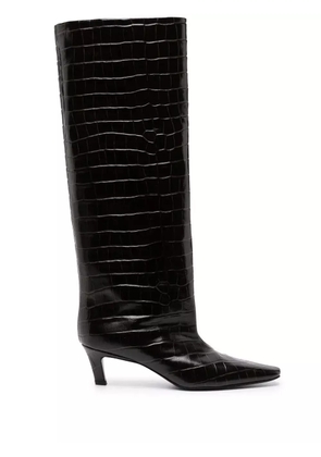 TOTEME crocodile-embossed knee-high boots - Brown