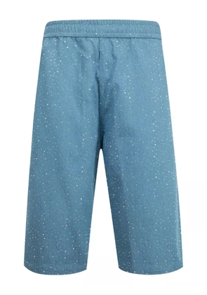 Pleasures crystal-embellished shorts - Blue