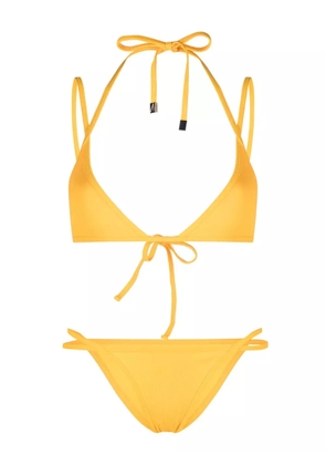 The Attico strappy triangle bikini set - Yellow