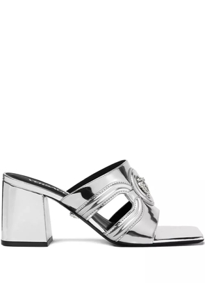 Versace 70mm Medusa '95 metallic mules - Silver