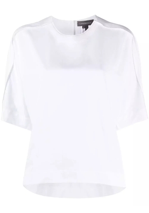 Lorena Antoniazzi pleat-detail short-sleeved blouse - White