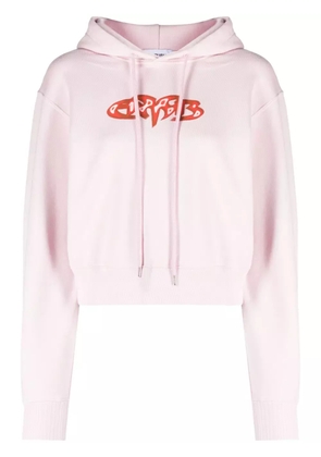 AMBUSH cropped cotton hoodie - Pink